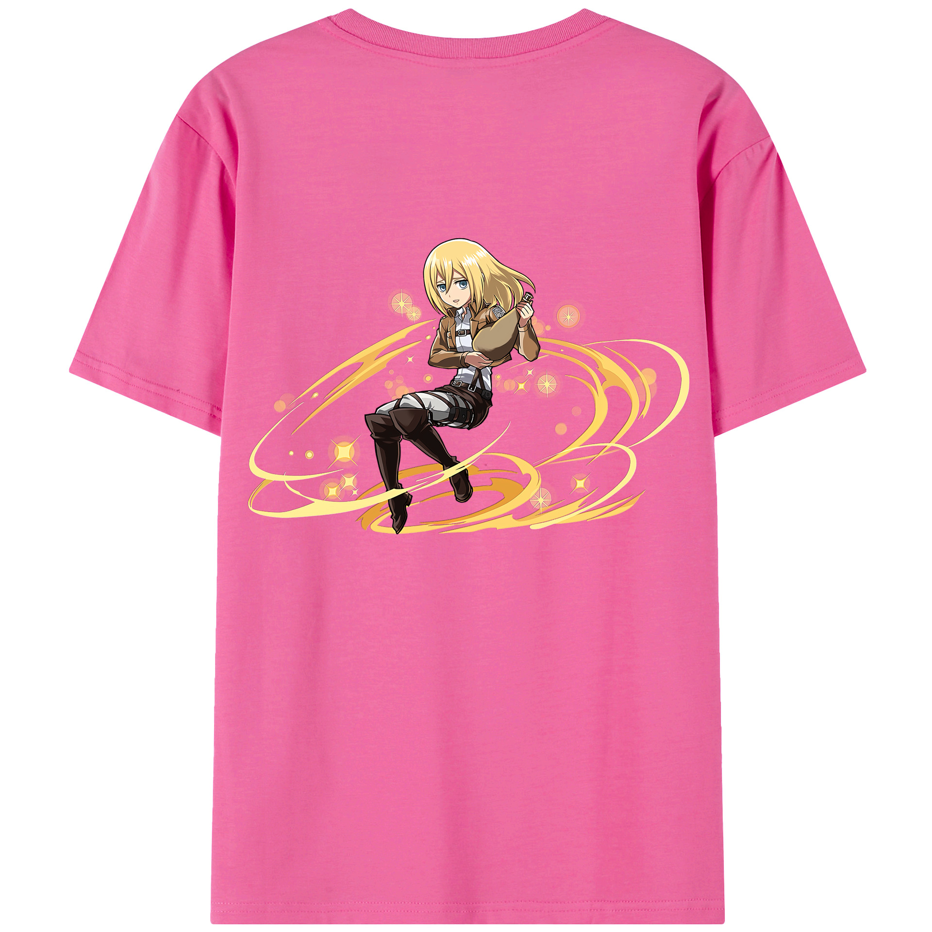 （画像用） 進撃の巨人 クリスタ·レンズ Attack on Titan Christa Lenz レディース半袖Tシャツ(バックプリント)